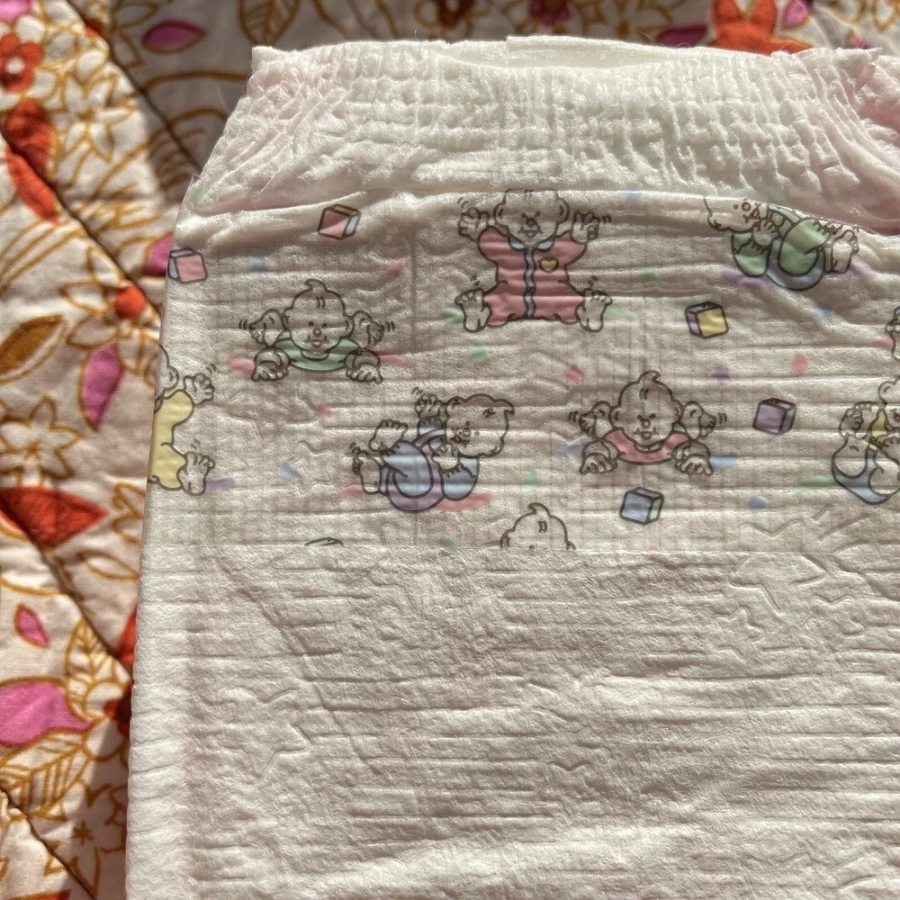 Vintage Huggies Size 3 Ultratrim 1993 USA‎ Diapers Baby's Blocks Plastic Print